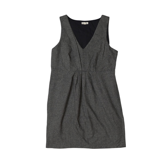 Silence Noise Fall Sheath Dress Twill V-Neck Pleated Lined Layering Sz 12 EUC - Picture 1 of 12